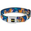 Buckle-Down Seatbelt Buckle Dog Collar - CatDog Hanging Out Poses Blue - 1.5" Wide - Fits 16-23" Neck - Medium