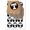 Letter T Uppercase Fun Bold Font Temporary Tattoo Water Resistant Fake Body Art Set Collection - 15 2" Tattoos (1 Sheet)