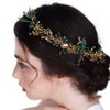 BERYUAN Cute Beads Hair Comb for Bride Women Girls Crystals Hair Comb Multi-Color Beaded Hair Comb Green 1