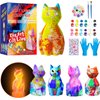 LBOLYUMEG Paint Your Own Cat Lamp Kit, Art Supplies Arts and Crafts for Kids Ages 8-12,Crafts for Girls 8-12,Night Light Kids Crafts Ages 4-8, Birthday Easter Gift for Girls Boys Age 3 4 5 6 7 8+(Cat)