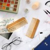 Patelai 3 Pcs Wide Tooth Wooden Comb, Wood Hair Combs, Anti-static Hair Detangler Wooden Comb, No Handle Styling Shampoo Comb for Curly Wavy Long Hair