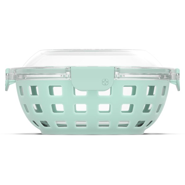 Ello DuraGlass Food Storage Glass Lunch Bowl - Meal Prep Container with Silicone Sleeve and Airtight Lid, 5 Cup, Yucca