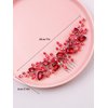 Brihasory Bride Wedding Hair Comb Rhinestone Bridal Hair Accessories Flower Hair Piece Party Prom Valentine Day Side Comb Crystal Hair Clips for Women and Girls Hair Decoration(Red)