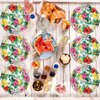 32pcs Hawaiian Luau Paper Plates 7" Disposable Tropical Luau Party Platters Hawaiian Luau Party Supplies Aloha Hawaiian Paper Plates Hawaiian Tropical Hibiscus Paper Plates for Luau Party Supplies
