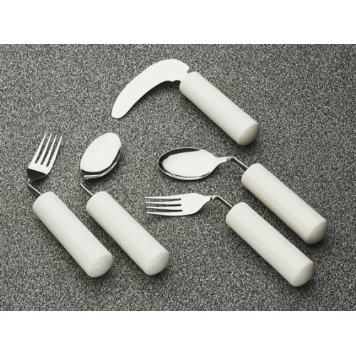 Homecraft Queens Angled Cutlery, Right-Handed Angled Fork, Lightweight Ergonomic Adaptive Fork, Cutlery with Easy-to-Grip Handles for Limited or Weak Grasp, Adaptive Utensil for Independent Eating