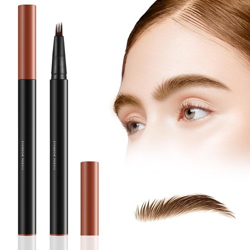 2PCS Upgraded Magic 4-Tip Eyebrow Pencil 3D Waterproof Microblading Eyebrow Pencil Contouring Pen, 4-Tipped Precise Brow Pen,Long-Lasting Natural Fine Stroke Eyebrow Pencil(Dark Brown)