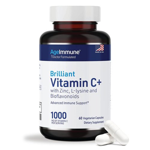Vitamin C 1000mg Complex with L-Lysine 500mg, Zinc 12mg, Bioflavonoids 300mg. Doctor Formulated M...