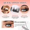 GAQQI Self Adhesive Eyelashes Lash Clusters, Press on Lashes 10-14mm Natural Manga Cluster Lashes, Reusable No Glue Lashes C Curl, NEW-TECH Thin Flakes Pre Glued Eyelashes Clusters (PG25)