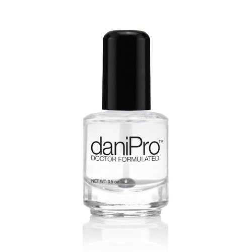 daniPro Doctor Formulated Nail Polish Top Coat, 0.5 oz - Undecylenic Acid, Vitamins A & E - Glossy, Quick-Drying Clear Coat Nail Polish for Stronger, Healthier Nails-Vegan, Clear Top Coat Nail Polish