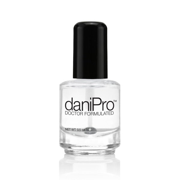 daniPro Doctor Formulated Nail Polish Top Coat, 0.5 oz - Undecylenic Acid, Vitamins A & E - Glossy, Quick-Drying Clear Coat Nail Polish for Stronger, Healthier Nails-Vegan, Clear Top Coat Nail Polish