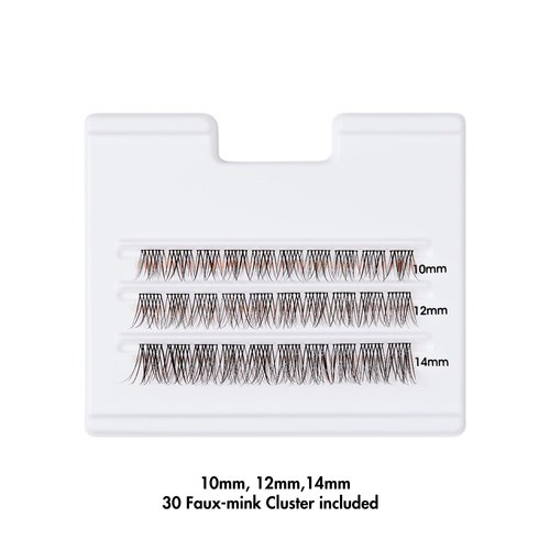 I-Envy Color Couture Leopard - The Brown Edition, 30 Faux Mink Lash Clusters, Thin Band, Customizable, Long-Lasting, Natural Look DIY Color Eyelash Extensions, Cruelty-Free, Vegan (Black Brown)