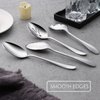 E-far Serving Spoons, 4-Piece Stainless Steel Serving Utensils Set - Solid Spoons x 2, Slotted Spoons x 2, Metal Hostess Serving Tablespoons for Catering Buffet Party Kitchen Restaurant