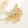 Jeairts Leaf Bride Wedding Hair Comb Rhinestone Flower Bridal Hair Pieces Sparkly Crystal Wedding Hair Jewelry Accessories for Women