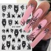 8 Sheets Halloween Nail Stickers Spider Nail Art Stickers Self Adhesive Black White Spider and Spider Web Nail Decals Nail Design Stickers for Women Girl DIY Festival Nail Decoration