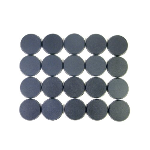 Hedral Value Pack of 20-32MM Round Black Miniature Model Bases for Tabletop or Miniature Wargames