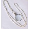 Castle Instruments Silver Coated Magnifying Glass, Optical Magnifier Lens with A Beautiful Necklace Chain Monocle for Library Reading Fine Print Zooming Increase Vision Jewelry ()
