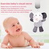SHXERO 2Pcs Hanging Rattle Toys for Babies, Hanging Baby Toy, Car Seats Stroller Toys with Wind Chime for Newborn 0-36 Months, Clip Hanging Plush Squeeze Toys, Best Birthday Gift for Newborn