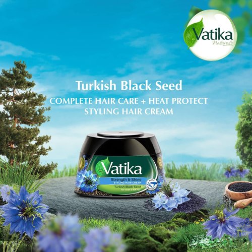 Vatika Naturals Nourishing and Protecting Styling Cream | Black Seeds with Vatika Nourishing Oils - 125ml / 4.2 oz