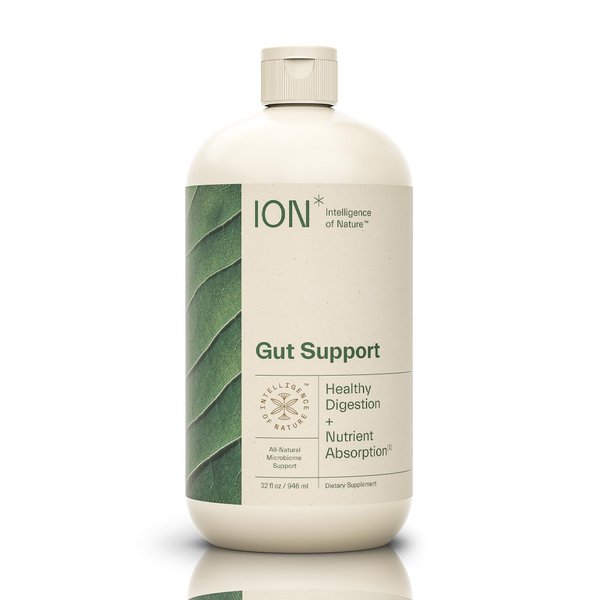ION* Intelligence of Nature Gut Support Liquid Supplement - Gut & Digestive Health Liquid Drops, Cleanse & Detox with Humic Extract for Women & Men, Adults & Kids 4+ - 32 fl oz (Pack of 1)