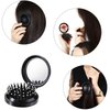 Boao 2 Pack Foldable Travel Mirror Hair Brushes Round Portable Folding Pocket Hair Brush Mini Hair Comb Compact Travel Size Hair Massage Comb for Men Women(Black)
