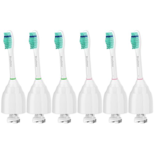 Brushmo Replacement Toothbrush Heads for Philips Sonicare E-Series HX7022/66, Fits Sonicare Essence, Xtreme, Elite, Advance, and CleanCare Electric Toothbrush, 6 Pack