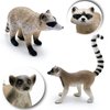 Gemini&Genius Raccoon Lemur Animal Action Figure Toy Set for Kids, Realistic and Details Wild Life Procyon Lotor Animal Toy Figurines for Kids Educational, Cake Toppers, Party Supplies (2 Friends)