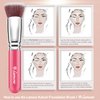 Flat Top Kabuki Foundation Brush - Premium Makeup Face Brush For Liquid, Cream, Powder - Blending, Buffing, Stippling Brush - Pro Quality Synthetic Dense Bristles