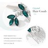 Catery Rhinestone Bride Wedding Hair Comb Green Caystal Side Comb Bridal Hair Piece Headpiece Bridesmaid Head Jewelry Hair Accessories for Women and Girls (Green)