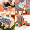 Woohome 262 PCS Mini Red Roof Tiles Mini Red Wall Bricks Set, DIY Materials Miniature Brick Scale Model Bricks and Miniature Tiles Roof Tiles Dollhouse Fake Tiles for Miniature House Buding