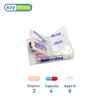 EZY DOSE Weekly (7-Day) Pill Organizer, Vitamin and Medicine Box, Pop-Out Compartments, 4 Times a Day, Clear Lids