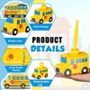 12 Set School Party Favor Gift Supplies School Bus Cups with Straws, Plastic School Bus Shape Cup Reusable School Party Plastic Cups Bulk School Bus Birthday Party Favor for Car Birthday Party