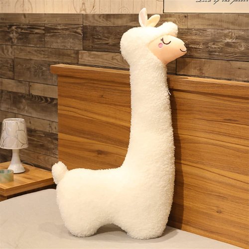 YUDONG 29.5" Giant Alpaca Plush Pillow Llama Stuffed Animal Toys,Soft Fluffy Llama Plush Long Body Pillow,Home Decor,Gift for Kids Adults. (White)