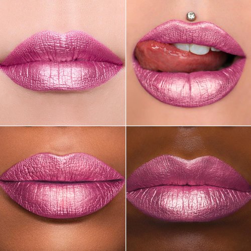 MAKI YIKA Metallic Pink Lipstick for Women Nude Pink Lipsticks Long Lasting Glitter Lipstick No Smudge No Transfer Liquid Lip Gloss (BR21 Sweet Rose)