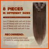 Clip in Hair Extensions Real Human Hair Medium Brown Hair Extensions Clip in Human Hair Long Straight Remy Natural Full Head 8pcs Real Hair Extensions for Women 24inch #4 Medium Brown