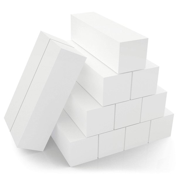 Morary 12-Pack, Nail Buffer Blocks for Natural and Acrylic Nails, 4 Sided, Medium Grit (White)