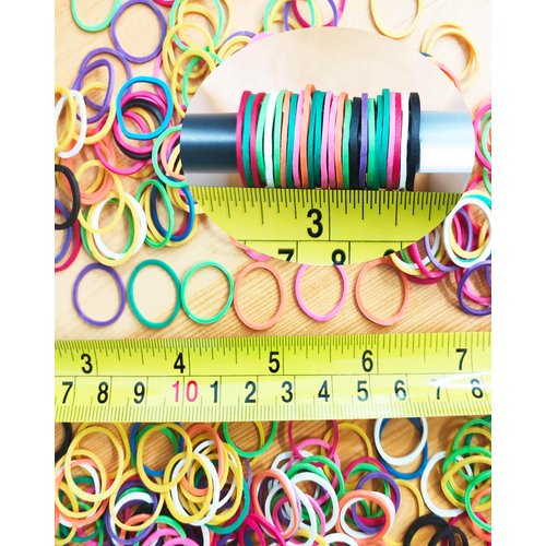 Much Rubber bands,Hair Ties,Multipurpose Elastic Bands for Hairdos,Ponytail Holders,Braids,Soft and springy,Small Size 5/8''(Assorted Colors, 600 Count) (Purple+Pink)