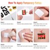 65 Pieces New Years Eve Party Supplies, 12 Sheets Temporary Tattoos Stickers, Happy New Year Decorations, NYE 2025 Decor