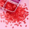 6 Grids Valentines 3D Heart Nail Glitter Sequins Pink Red Heart Glitter Flakes Hearts Nail Art Glitters Sparkle Glitter Nail Charms Designs Glitter for Nail Art Decoration DIY Manicure Tips