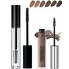 Waterproof Tinted Eyebrow Gel Ebony & Clear Brow Setting Glue, Liquid Mascara Eye Brow Cream, Long Lasting Smudge-Proof Brow Filler Makeup Set,Brow Fast Sculp,Thanksgiving Eye Makeup for Girl Women-06