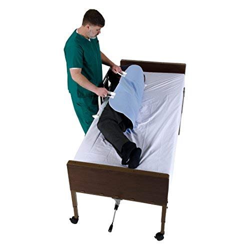 Patient Aid 34" x 36" Positioning Bed Pad with Handles | Incontinence Mattress Bedding Protector Liner Underpad | with Straps for Easy Lift Transfer | Reusable Washable Waterproof | Hospital Quality