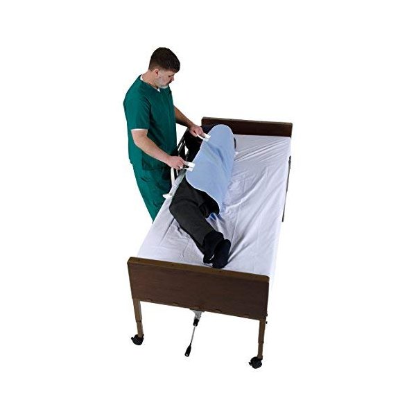 Patient Aid 34" x 36" Positioning Bed Pad with Handles | Incontinence Mattress Bedding Protector Liner Underpad | with Straps for Easy Lift Transfer | Reusable Washable Waterproof | Hospital Quality