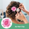 M METERXITY 12-Pack Rose Hair Clips, 2.56 Inch Flower Hairpin Cloth Floral Brooch for Bridal Wedding/Party/Women Hair Accessories, Hair Flowers Headpiece Floral Hair Pins [6.5cm, Light Pink]
