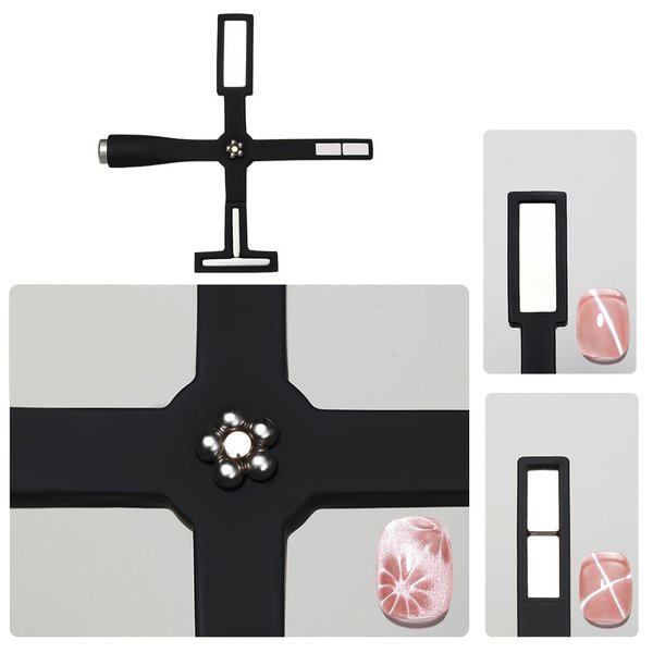 5 in 1 Cat Eye Magnet for Nail Cross 5 Ended Design Long Strong Magnetic Nail Magnetic 3D Cat Eyes Nail Art Magnetic 1 Piece Black