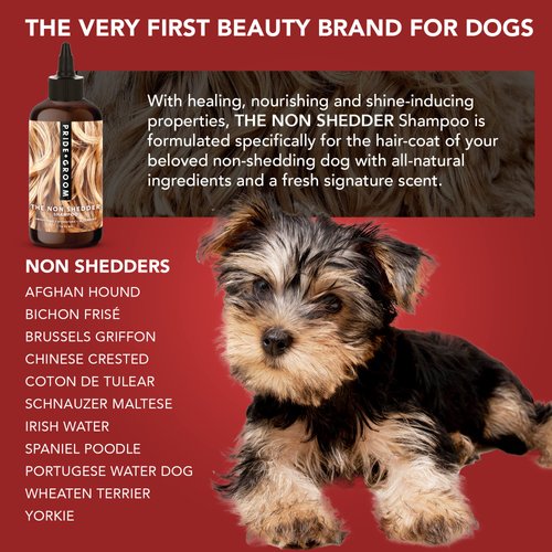 Pride and Groom The Non Shedder | Dog Grooming Shampoo for Doodles and Dogs That Do Not Shed | Tearless All Natural Body Wash with Essential Oils & Coat-Specific Ingredients That Enhance Shine – 16oz