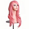 PATTNIUM Kids Wig Pink Wig for Girls Long Wavy Pink Wig with Bangs Kids Lovely Pink Long Wigs Synthetic Wig with Wig Cap