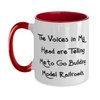 Inspire Model Railroads Gifts, The Voices in My Head are Telling Me to, Love Two Tone 11oz Mug For Men Women, Cup From Friends, Model trains, HO scale, N scale, O scale, Train sets, Locomotives