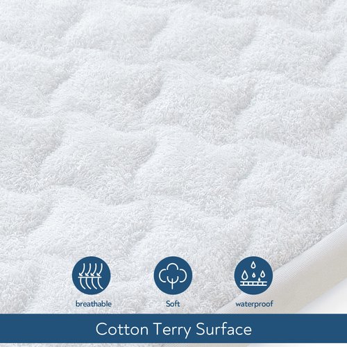 Mini Crib Mattress Protector Cover 38" x 24", 2 Pack Waterproof Mini Crib Mattress Pad Sheets for Babyletto, Dream On Me, Delta Mini Crib, Quilted Cotton Terry Surface Mini Crib Mattress Covers