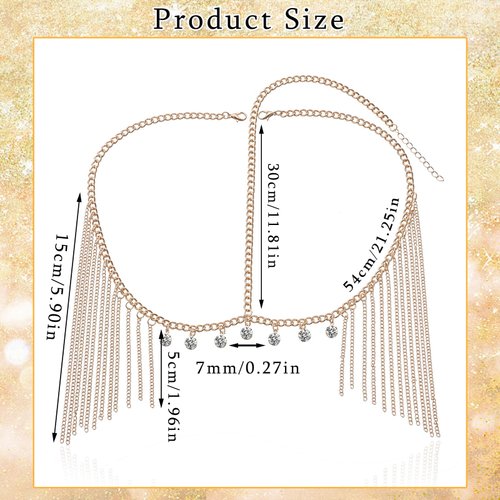 SAWINDA Gold Rhinestone Head Chain Jewelry Tassel Crystal Pendant Headpiece Wedding Bridal Halloween Costume Prom Hair Chain Headbands Goddess Egyptian Head Piece for Women