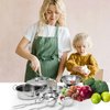 Tiny Size Cooking Pretend Play Kitchen Cooking Toys with Stainless Steel Cookware Play Pots and Pans Set，Cooking Utensils Cookware Kitchen Play Accessories Toys Cooking Pots for Toddlers Kids(Mini)