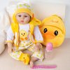 PEDOLLTREE Reborn Baby Dolls Clothes Accessories Yellow Duck 9pcs Set with Backpack Diaper for 17-22 Inch Reborn Doll Newborn Girl&Boy